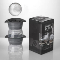 【家適通】彩盒裝 2入組 冰球製冰盒 冰球模具 直徑6cm(食品級矽膠 威士忌冰球模具 冰塊 製冰盒)