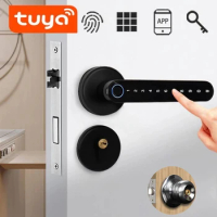 Wifi Tuya Door knob Lock Biometrics Fingerprint Smart Door Handle Locks Password Electric Digital APP for Home