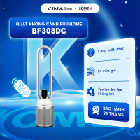 Quạt không cánh tích hợp lọc không khí BF308DC FUJIHOME, điều khiển từ xa 24 chế độ gió, tiết kiệm n
