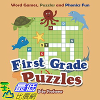 [106美國直購] 2017美國暢銷兒童書 First Grade Puzzles: Word Games, Puzzles and Phonics Fun Paperback
