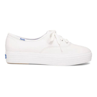 รองเท้าผ้าใบ แบรนด์ Keds รุ่น Triple Leather สีขาว