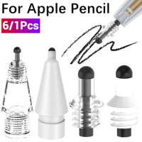 6/1Pcs For Apple Pencil 1st/2nd Generation Pencil Tips Wear-Resistant Pen Stylus Tip Soft Needle Tablet Pen Nibs for iPencil 1 2