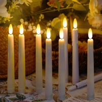 LED Candles Flameless Taper Candles Battery Operated Fake Flickering Candlesticks Electric Long Candles for Wedding Home Decor