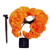 Solar LED String Lights Marigold Dahlia Decorative Lights Mexican Halloween Atmosphere Arrangement C