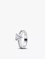Pandora Heart sterling silver ring with clear cubic zirconia