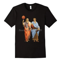 Funny Creative Philosopher Plato Aristotle Basketballer Match T-Shirt. Summer Cotton Short Sleeve O-Neck Mens T Shirt New