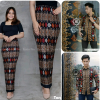 Copel Toraja Hitam Batik Kemeja Dewasa Dan Rok Plisket, Rok lilit Katun Wanita