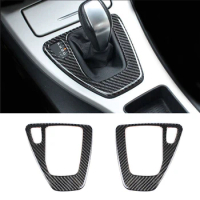 For BMW 3 Series E90 E92 E93 LHD RHD Car Interior Carbon Fiber Gear Shift Panel Cover Trim decorative Stickers auto Accessories