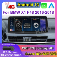 12.3inch Android 13 Car DVD Player System Multimedia Radio GPS Navi Audio Carplay For BMW X1 X2 F48 F49 2016-2018 EVO NBT