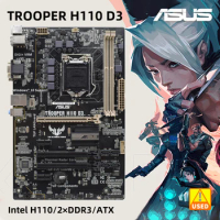 ASUS TROOPER H110 D3 Intel H110 Motherboard LGA 1151 Socket for 6th Core i3 i5 i7 6100 6500 Processors Used Mainboard ATX DDR3