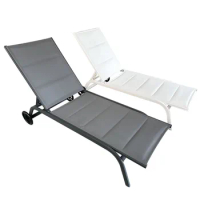 high quality outdoor aluminium chaise lounge outdoor lounge chair pool lounge chair hot sales sun lounger chair with wheels