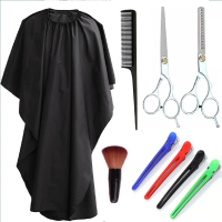 (9PCS) Set Japan Professional Hair Cutting Gunting Rambut Shears Barber Scissors Set Hairdresser Too
