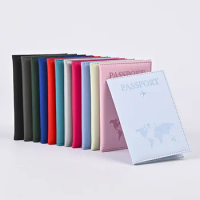 2024 New Frosted Passport Covers Color Change PU Leather Passport Holder Flight Ticket Clip ID Card 