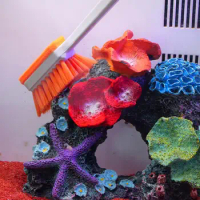 Aquarium Brush Durable Fish Tank Scrubber Durable Algae Scrubber Set for Aquariums Fish Tank Brush Algae Scraper Small for Glass