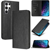 For Samsung Galaxy S23 Ultra Case for Samsung Galaxy S23 S22 S21 S20 Plus Ultra S21FE Case Magnetic Anti-theft brush Wallet Flip
