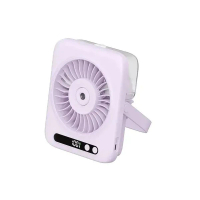 充電式高速渦輪座枱噴霧風扇推薦｜座枱風扇｜冰感噴霧｜125ml水箱｜桌面風扇｜迷你風扇｜便攜風扇｜靜音風扇【香港行貨】 紫色