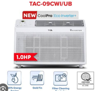 Five year warranty TCL TAC-09CSA/UB 1HP ECO INVERTER WINDOW TYPE AIRCON