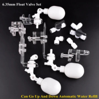 1/4" 6.35mm Water Dispenser Ball Float Valve Set Aquarium Tank Automatic Water Refill Adapter Adjustable Height Floatvalve