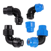 Pe Water Pipe Quick Connector 25-20/32-25mm 90 Degree Elbow Reducer Joint Agricultural Irrigation Water Pipe Accessories