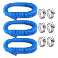 Pool Pump Replacement Hose for Intex/Coleman,330GPH 1000GPH, 3 Pack Swimming Pool Pump Pipes with Hose Clamp