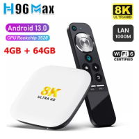 H96 Max M2 Smart TV BOX Android 13 RK3528 8K 1000M 5G WiFi6 4G 32G 64G With Gyroscope Voice Remote HDR10+ Media Player TVBOX