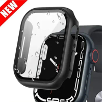 Tempered Glass+cover For Apple Watch Accessories 45mm 41mm 44mm Screen Protector Apple watch Case serie 9 4 5 6 SE 7 8 40mm 42mm