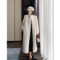 Chinese Style Fashionable Imitation Mink Fur Coat for Women's Autumn and Winter New Fur Integrated Long and Luxurious Coat