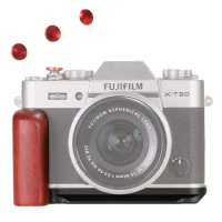 WEPOTO Fujifilm X-T10 X-T20 X-T30 Hand Grip Metal Red Danish Wood GP-XT20