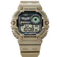 【CASIO 卡西歐】卡西歐十年電力潮汐月相多功能電子錶-咖啡(WS-1700H-5A)