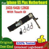Factory Unlocked For iphone 6S Plus Motherboard 16GB 64GB 128GB Original Mainboard with/no Touch ID Logic Boards free icloud
