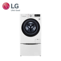 LG樂金 TWINWash 雙能洗 (蒸洗脫) 13公斤+2公斤洗衣容量 冰磁白-WD-S13VDW+WT-SD201AHW