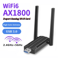WiFi 6 Gaming USB Adapter 2.4G 5Ghz Wireless Dongle USB 3.0 WiFi Receiver Network Card For Windows 10 11