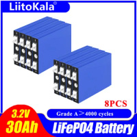 8pcs LiitoKala 3.2V 30Ah Lifepo4 Battery Lithium Iron Phosphate Prismatic Solar Cells DIY 12.8V 24V UPS e-bike AGV wheel chair