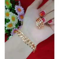 Gelang Emas Sisik Naga Xuping Gold Free Cincin Wanita Dewasa All Size Anti Karat Simple Elegan Canti