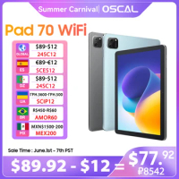 OSCAL Pad 70 WIFI Tablet Android 14 10.1'' FHD+ Display Quad Core 12GB(4+8) RAM 128GB ROM 6580mAh Battery 13MP Camera Blackview