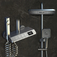 Copper Shower Shower Set Intelligent Constant Temperature Digital Display Pressurized Filter Handheld Spray Gun Shower Head