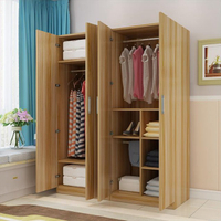 衣櫃衣櫃實木現代簡約簡易組裝兒童櫃子板式木質收納出租房臥室衣櫥櫃  交換禮物全館免運