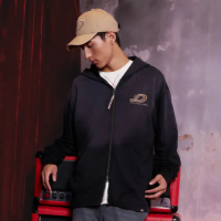 【Dickies】男款黑色水洗胸前蛇型D字刺繡設計CNY休閒連帽外套｜DK0A88R5BLK