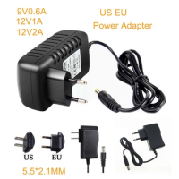HUASIFEI 9V 0.6A 12V 1A 2A 2.5A AC Volt DC Power Adapter Supply EU US Plug Charger Monitor Regulation Charger Adaptor Supply