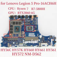 NM-D562 Mainboard for Lenovo Legion 5 Pro-16ACH6H Laptop Motherboard CPU:R7-5800H GPU:RTX3060 6G DDR4 FRU:5B21B90026 Test OK