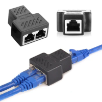 Ethernet Splitter Connector 1 To 2 RJ45 Network Adapter Super Cat5/Cat5e/Cat6 LAN Cable Socket Coupler for ADSL Router Computer