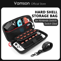 Vamson for Nintendo Switch Oled Case Waterproof Protective Travel Hard Shell Carry Handbag for Nintendo Switch Oled Storage Bag