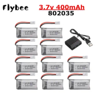 3.7V 400mah Lipo Battery For H107 H31 KY101 E33C E33 U816A V252 H6C 25C RC Quadcopter 3.7v 802025 Rechargeable Battery Charger