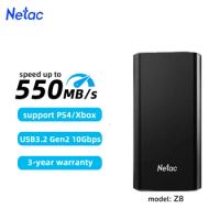 Netac Portable SSD 250GB 500GB 1TB 2TB SATA External Solid State Disk USB3.2 Type-C Portable Hard Drive for Phone PC HDD