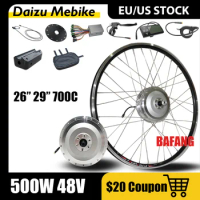 Electric Bike Conversion Kit 48V 500W BAFANG 12ah Ebike Conversion Kit 26'' 29'' 700C Electric Bicycle Front Wheel