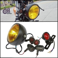 【現貨】復古改裝車燈組合 金屬LED 前大燈車頭燈 尾燈剎車燈方向燈  檔車 TMX 雄獅 哈特佛 野狼 雲豹 KT【尚宜汽配】