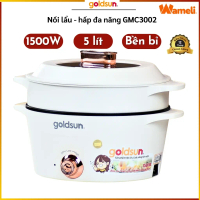 Nồi lẩu hấp đa năng Goldsun GMC3002, GMC3003 dung tích 5L. Công suất 1500W hàng chính hãng