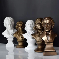 Musician Mozart Beethoven Chopin Head Figurine Home Decoration Accessories Character Resin Statue Ornaments Interior Sculpture