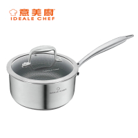 意美廚 IC90118P MIX 316不銹鋼三層複合金雙面網紋易潔單柄煲連玻璃蓋 18 x 9cm / 1.96L 香港行貨