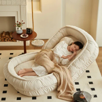 Lazy sofa can lie down and sleep single folding tatami human dog kennel balcony bedroom huge cream sofa bed